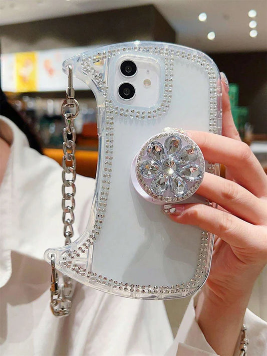 Transparent Diamond Clutch Bag IPhone Case Holder