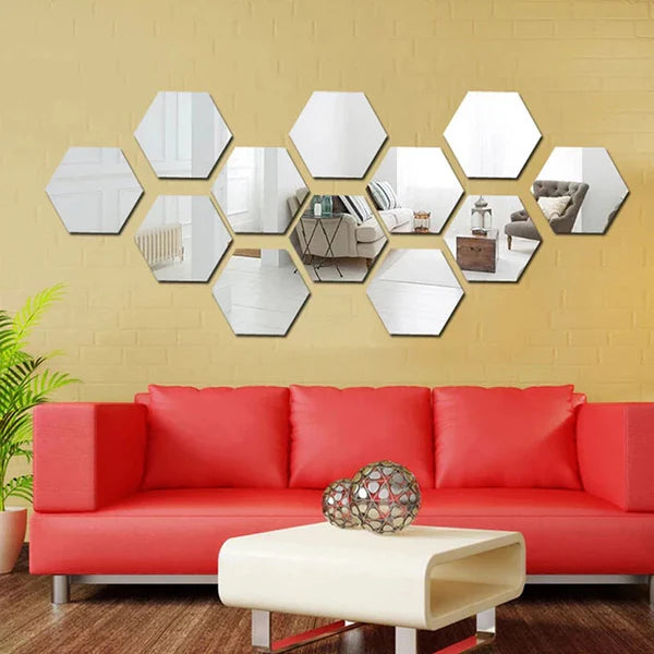 Acrylic Hexagon wall decor Mirror