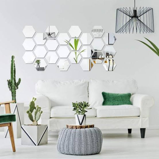 Acrylic Hexagon wall decor Mirror