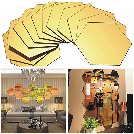 Acrylic Hexagon wall decor Mirror